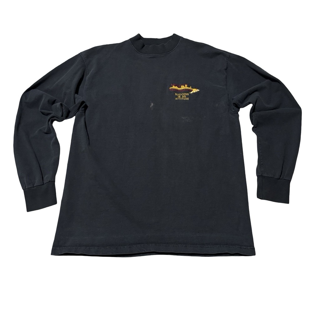 Vintage 90s University Of Minnesota Long Sleeve Mockneck Shirt Black *flawed*LG
